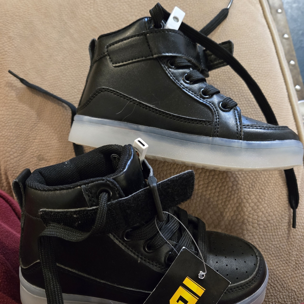 Stylish Black Kids High-Top Sneakers